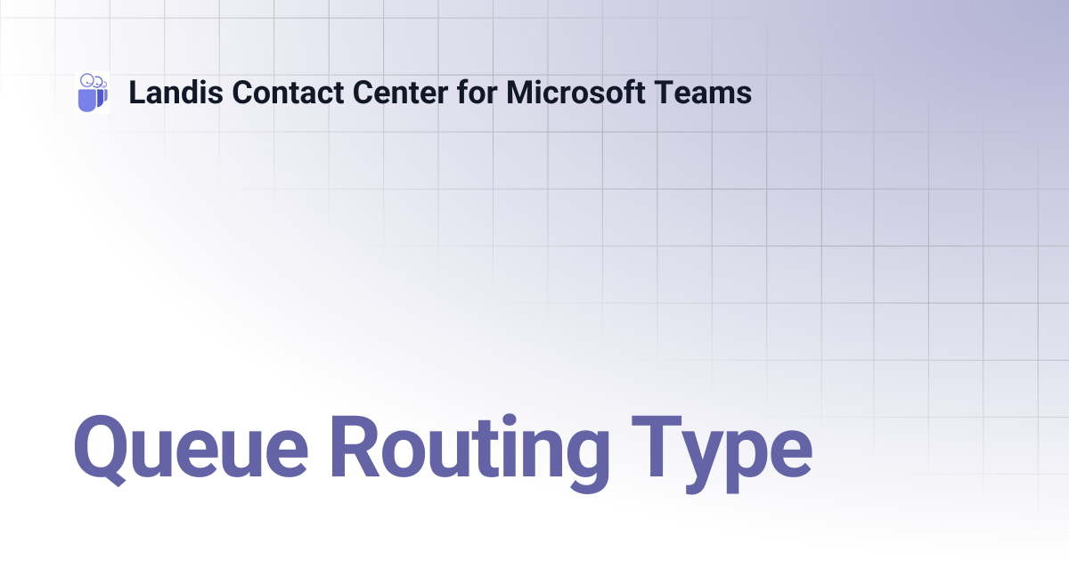 Queue Routing Type | Landis Contact Center for Microsoft Teams